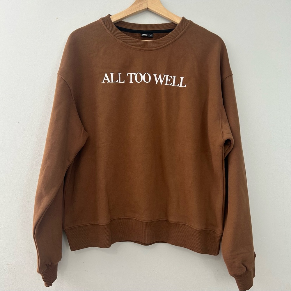 Taylor Swift "All Too Well" inspired Brown crewneck sweatshirt M